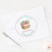 Handgemaakt breilabel ronde sticker (Envelop)