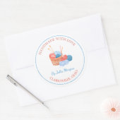 Handgemaakt breilabel ronde sticker (Envelop)