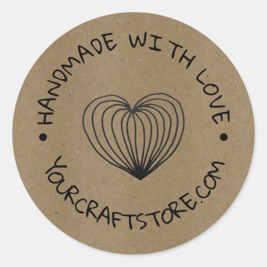 Handgemaakt Crafts Heart Ronde Sticker (Voorkant)