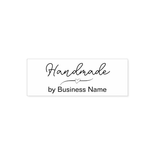 Handgemaakt Cursief Script van Business Name & Hea Zelfinktende Stempel (Design)