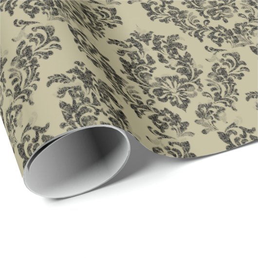 Handgemaakt damast patroon:  ornament. cadeaupapier (Rol Hoek)