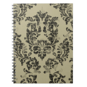 Handgemaakt damast patroon: ornament. notitieboek