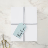 Handgemaakt dank u minimalistisch modern blauw tre cadeaulabel (Met Touw)