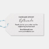 Handgemaakt dank u minimalistisch modern pastel ro cadeaulabel (Achterkant Horizontaal)