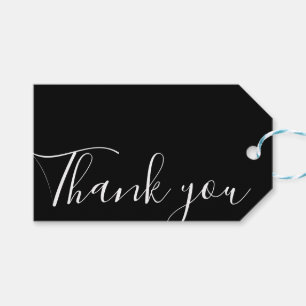Handgemaakt dank u minimalistisch modern zwart & w cadeaulabel