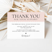 HANDGEMAAKT DANK U professionele blush roze Bedankkaart