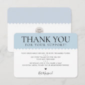 HANDGEMAAKT DANK U professionele  bord blauw Bedankkaart (Voorkant / Achterkant)