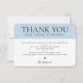 HANDGEMAAKT DANK U professionele bord blauw Bedankkaart (Voorkant)