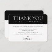 HANDGEMAAKT DANK U professionele  zwart wit Bedankkaart (Voorkant / Achterkant)