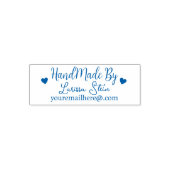 Handgemaakt door (aangepaste tekst) blauwe naam vr zelfinktende stempel (Design)