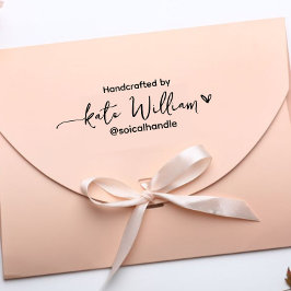 Handgemaakt door (aangepaste tekst) + naam, vrouwe  zelfinktende stempel