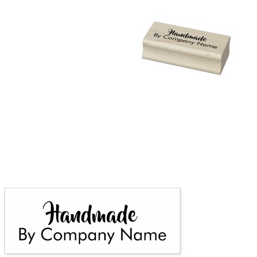 Handgemaakt door bedrijfsnaam rubberstempel (Gestempeld)