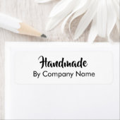 Handgemaakt door bedrijfsnaam Zwart Wit Tekst Sjab Etiket (Insitu)