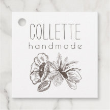 Handgemaakt door bloeiende Logo Product Hang Label