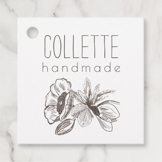 Handgemaakt door bloeiende Logo Product Hang Label (Voorkant)