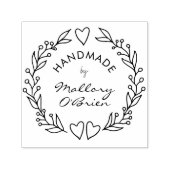 Handgemaakt door Botanical Hearts Doodle Wreath Zelfinktende Stempel (Design)