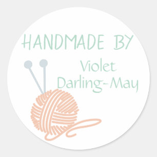 Handgemaakt door - Breien met garen en naalden Per Ronde Sticker