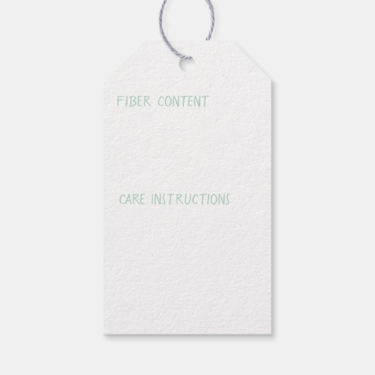 Handgemaakt door - Breien van garen en verzorgings Cadeaulabel (Achterkant)