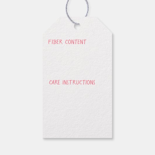 Handgemaakt door - Breien van garen en verzorgings Cadeaulabel (Achterkant)