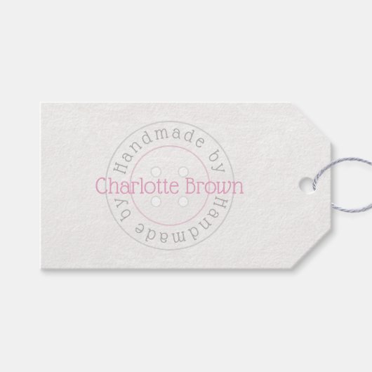 Handgemaakt door cadeau voor naaiknoppen label cadeaulabel (Voorkant (Horizontaal))
