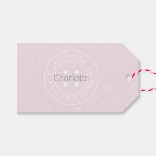 Handgemaakt door cadeau voor naaiknoppen label cadeaulabel (Voorkant (Horizontaal))