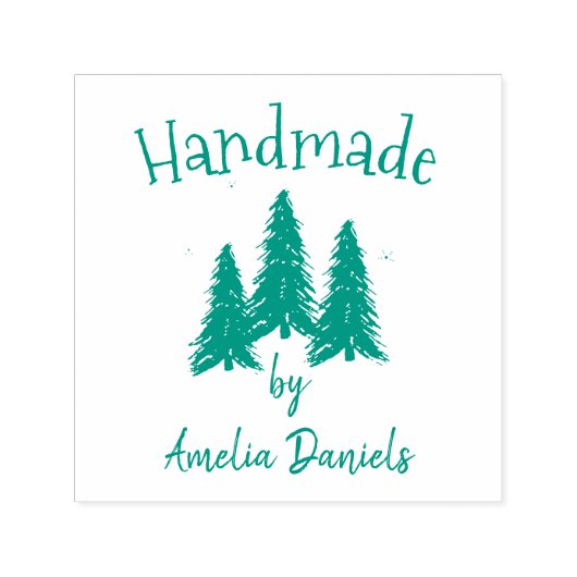 Handgemaakt door Christmas Tree Personalized Zelfinktende Stempel (Design)
