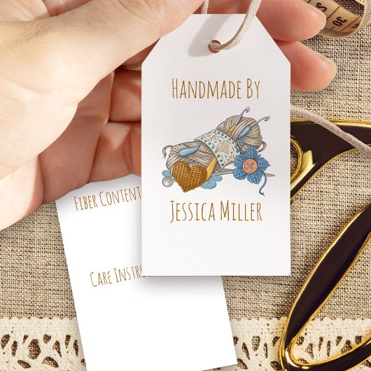 Handgemaakt door Custom Name Breien en Haakwerk Cadeaulabel
