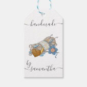 Handgemaakt door Custom Name Haak en Breien Cadeaulabel (Voorkant)