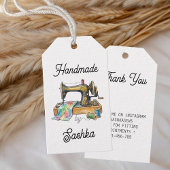 Handgemaakt door Custom Name Naaimachine Cadeaulabel