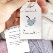 Handgemaakt door Custom Name Yarn Heart Cadeaulabel