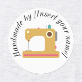 Handgemaakt door de Jouw naam naaimachine IJzer-on Labels (Design 1)