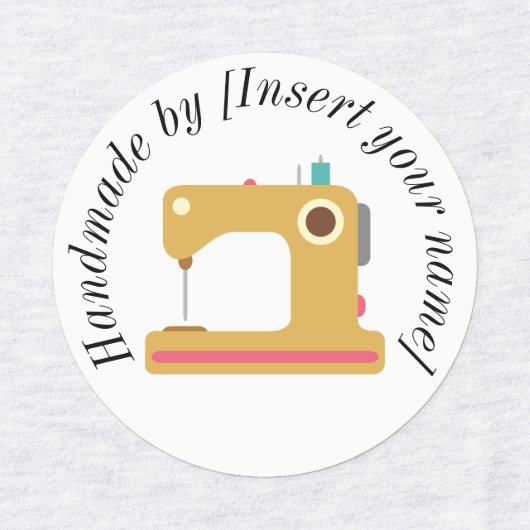 Handgemaakt door de Jouw naam naaimachine IJzer-on Labels (Design 1)