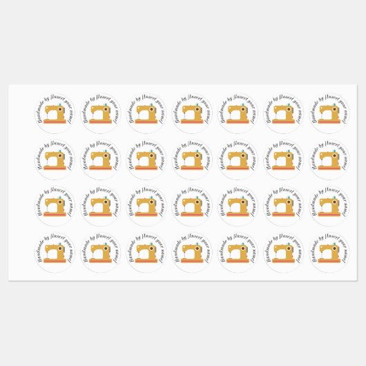 Handgemaakt door de Jouw naam naaimachine IJzer-on Labels (Vel)