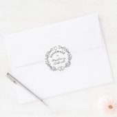 Handgemaakt door Doodle Drawn Botanical Wreath Ronde Sticker (Envelop)