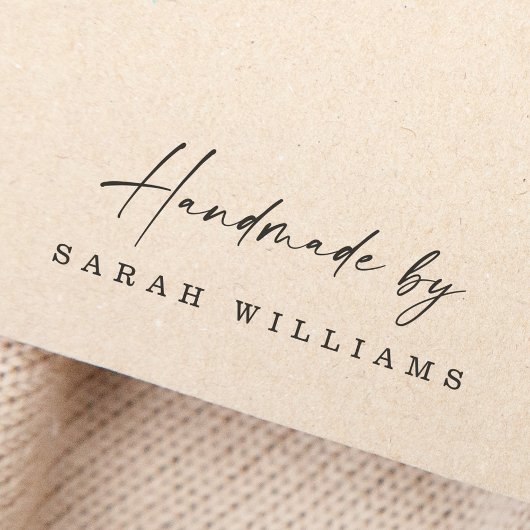 Handgemaakt door douanenaam elegant handgeschreven rubberstempel