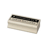 Handgemaakt door douanenaam en harten rubberstempel (Stempel)