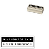 Handgemaakt door douanenaam hart minimale moderne rubberstempel (Gestempeld)
