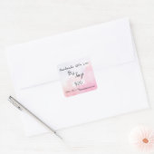 Handgemaakt door eenvoudig roze Waterverf Label pr (Envelop)