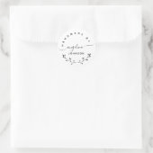 Handgemaakt door Elegant Script Botanisch  Ronde Sticker (Tas)