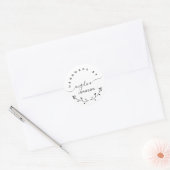 Handgemaakt door Elegant Script Botanisch  Ronde Sticker (Envelop)