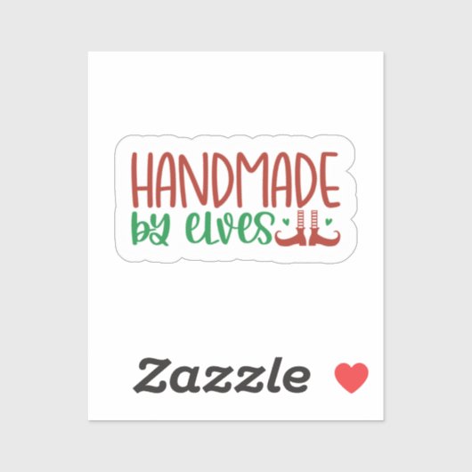Handgemaakt door Elves Kerstmis Sticker (Vel)