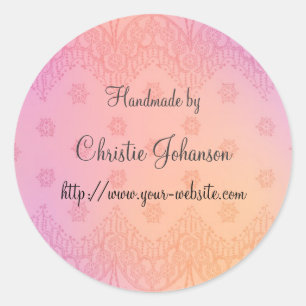 Handgemaakt door floreel ontwerp ronde sticker