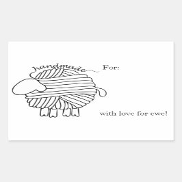 "Handgemaakt door" Garens Rechthoekige schuif Rechthoekige Sticker