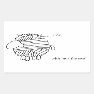 "Handgemaakt door" Garens Rechthoekige schuif Sticker