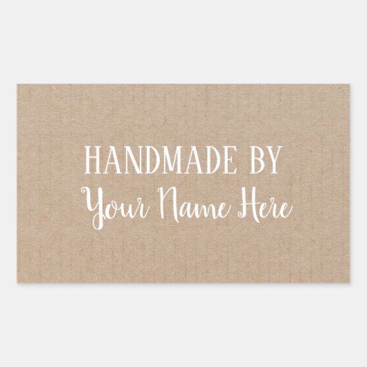 Handgemaakt door Gift Rustic Rechthoekige Sticker (Voorkant)