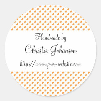 Handgemaakt door - harten design ronde sticker