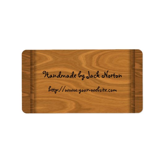 Handgemaakt door - houten ontwerp etiket (Voorkant)