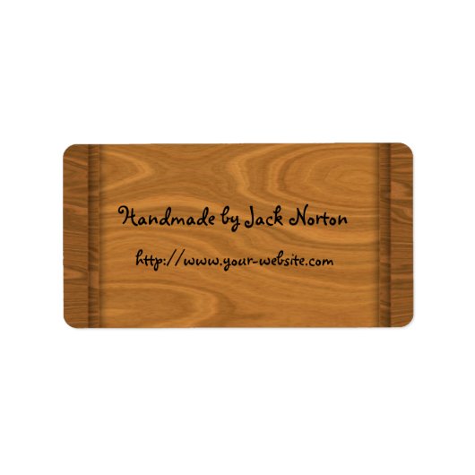 Handgemaakt door - houten ontwerp etiket (Voorkant)
