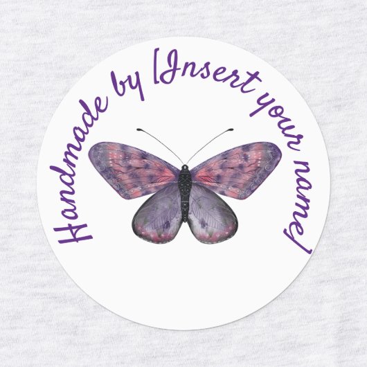 Handgemaakt door je Paarse vlinder Labels (Design 1)