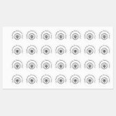 Handgemaakt door Jouw naam Bee Wreath Iron-On Labels (Vel)